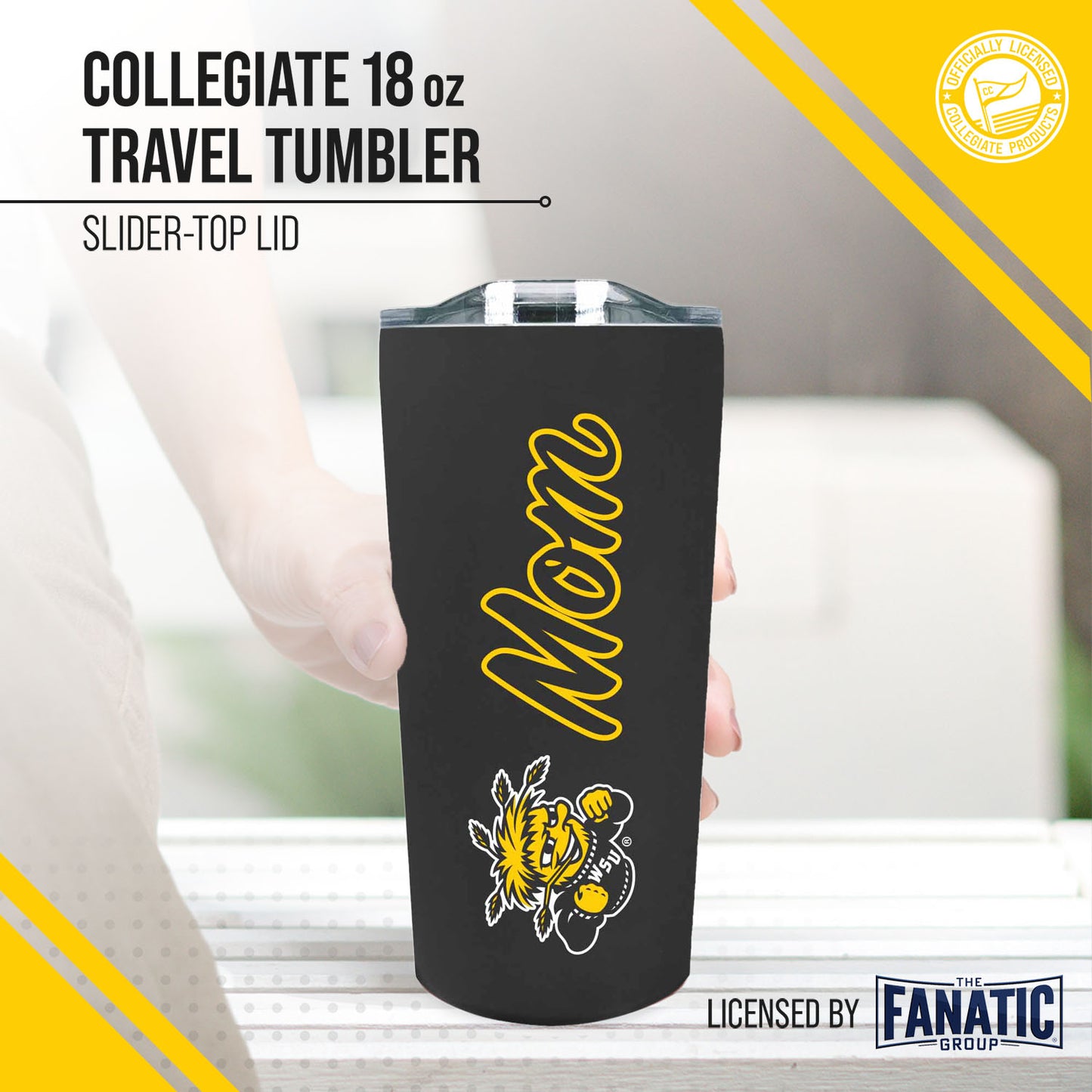 Wichita State Shockers NCAA Stainless Steel Travel Tumbler for Mom - Black