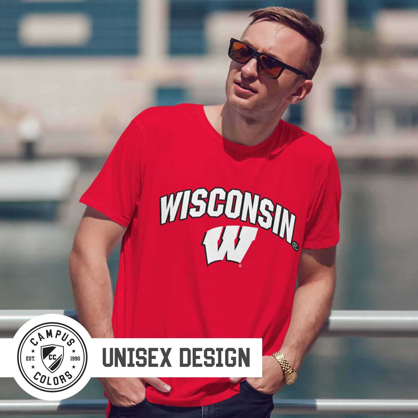 Wisconsin Badgers NCAA Adult Gameday Cotton T-Shirt - Red