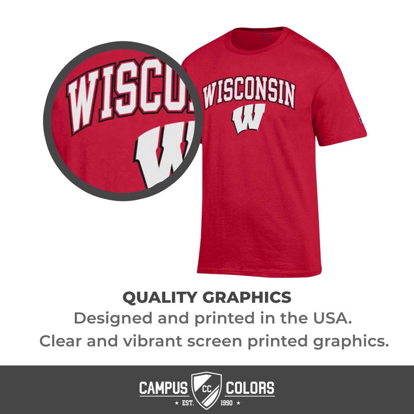 Wisconsin Badgers NCAA Adult Gameday Cotton T-Shirt - Red