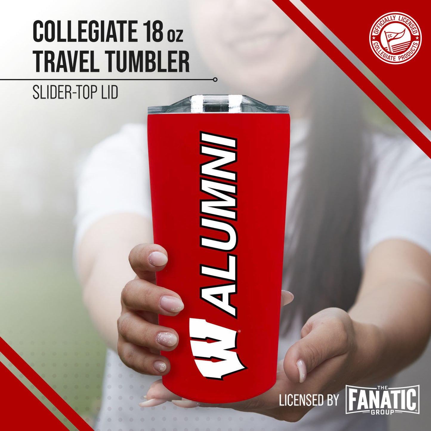 Wisconsin Badgers Collegiate Stainless Steel Travel Tumbler for Alumni - Red