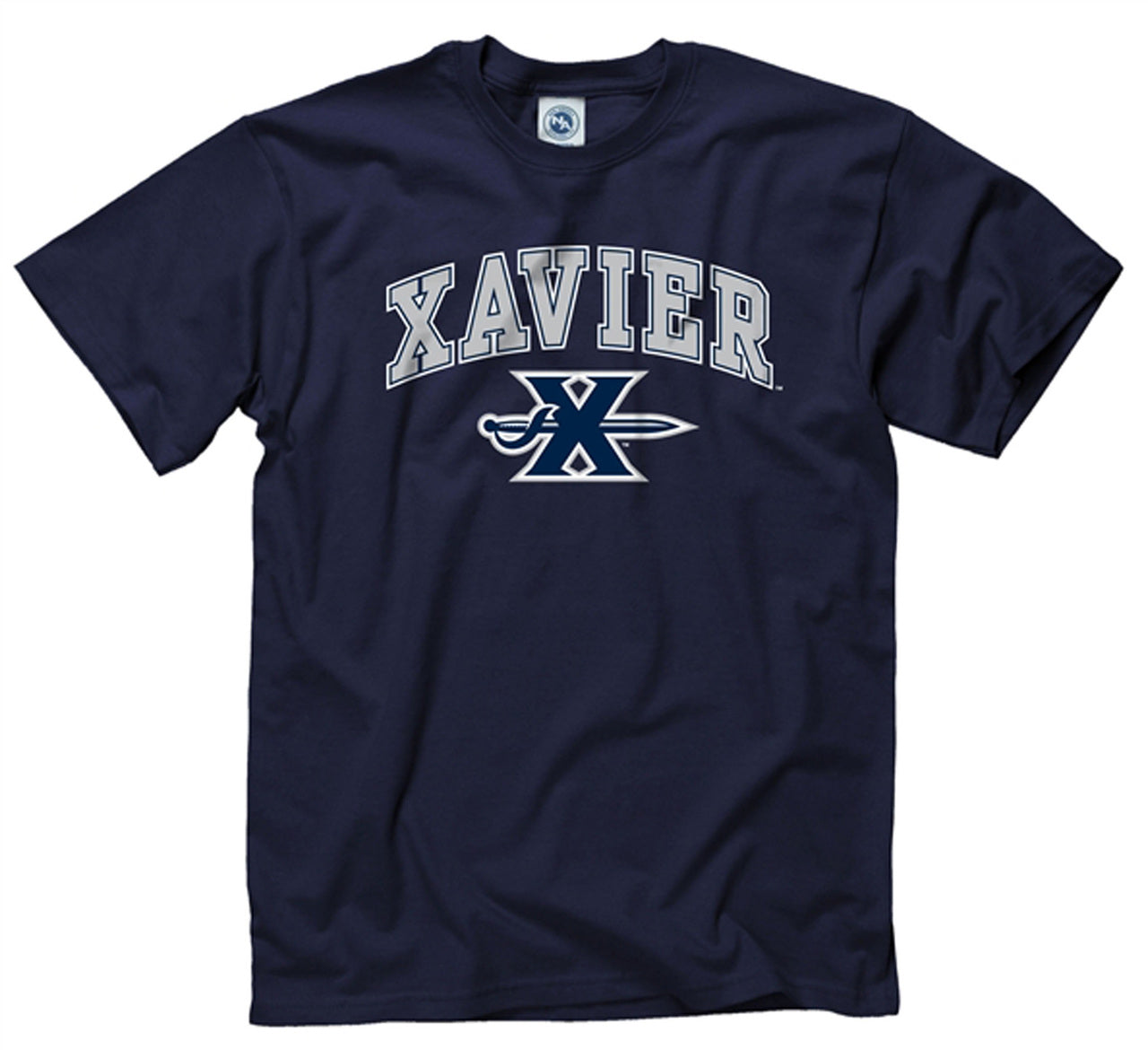 Xavier Musketeers Xavier MuskeT-Shirtrs Adult Arch and Logo T-Shirt - Navy