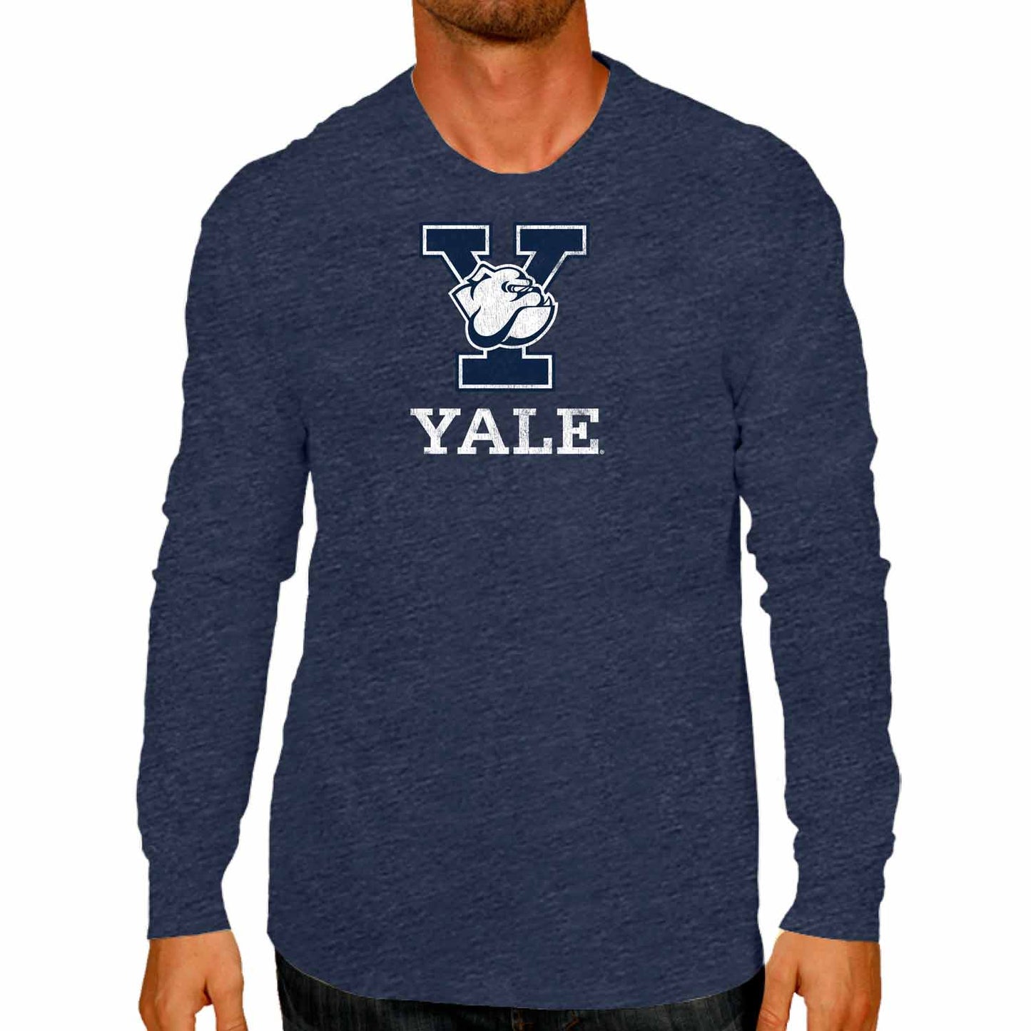 Yale Bulldogs NCAA MVP Adult Long-Sleeve Shirt - Navy