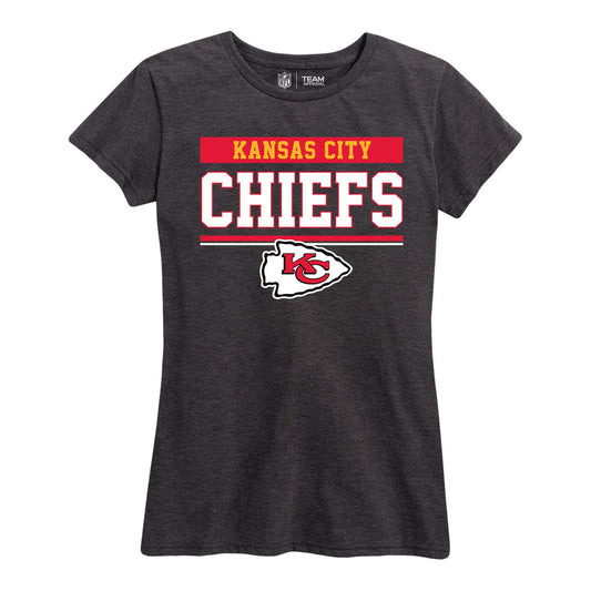 Kansas City Chiefs NFL Women's Team Block Plus Sized Relaxed Fit T-Shirt - Charcoal