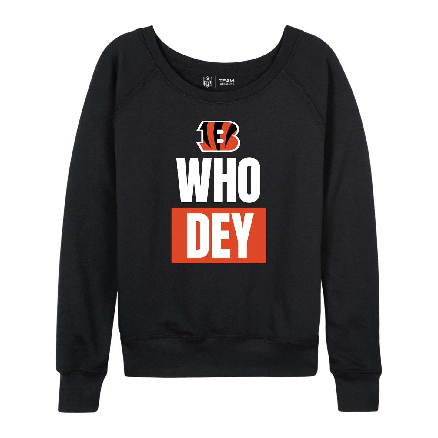 Cincinnati Bengals NFL Womens Team Slogan Crew Neck - Black