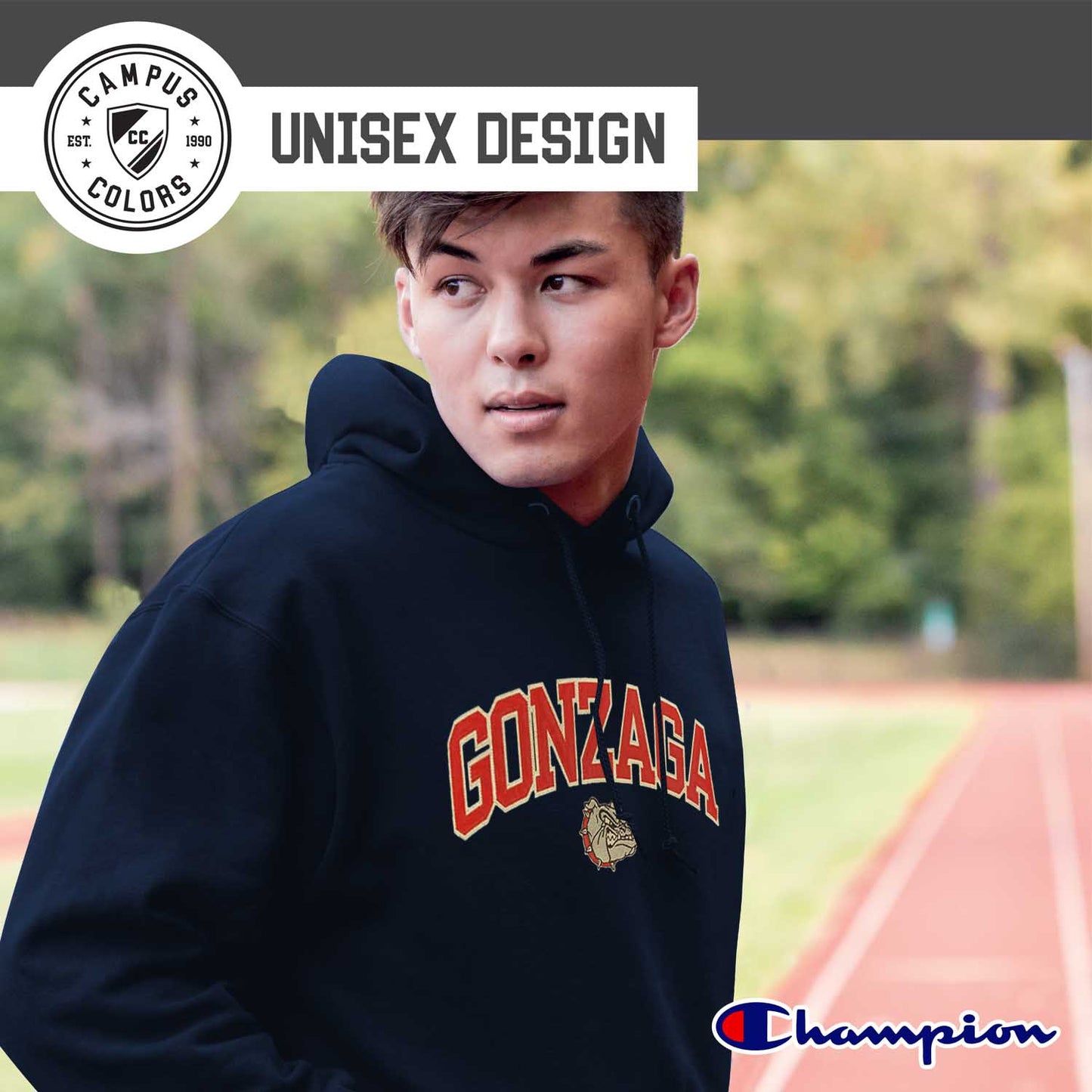 Gonzaga Bulldogs Champion Adult Tackle Twill Hooded Sweatshirt - Navy
