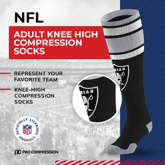 Las Vegas Raiders NFL Adult Compression Socks - Black
