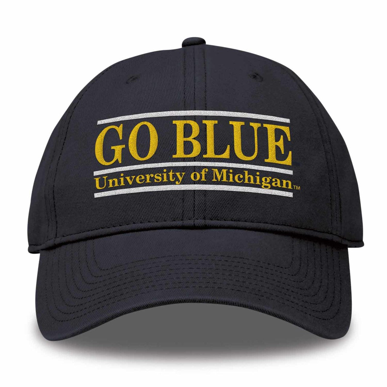 Michigan Wolverines Adult Team Color Bar Logo Adjustable Hat - Navy