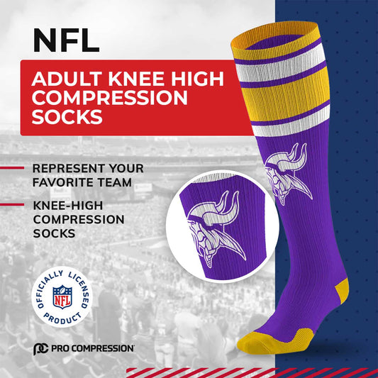 Minnesota Vikings NFL Adult Compression Socks - Purple