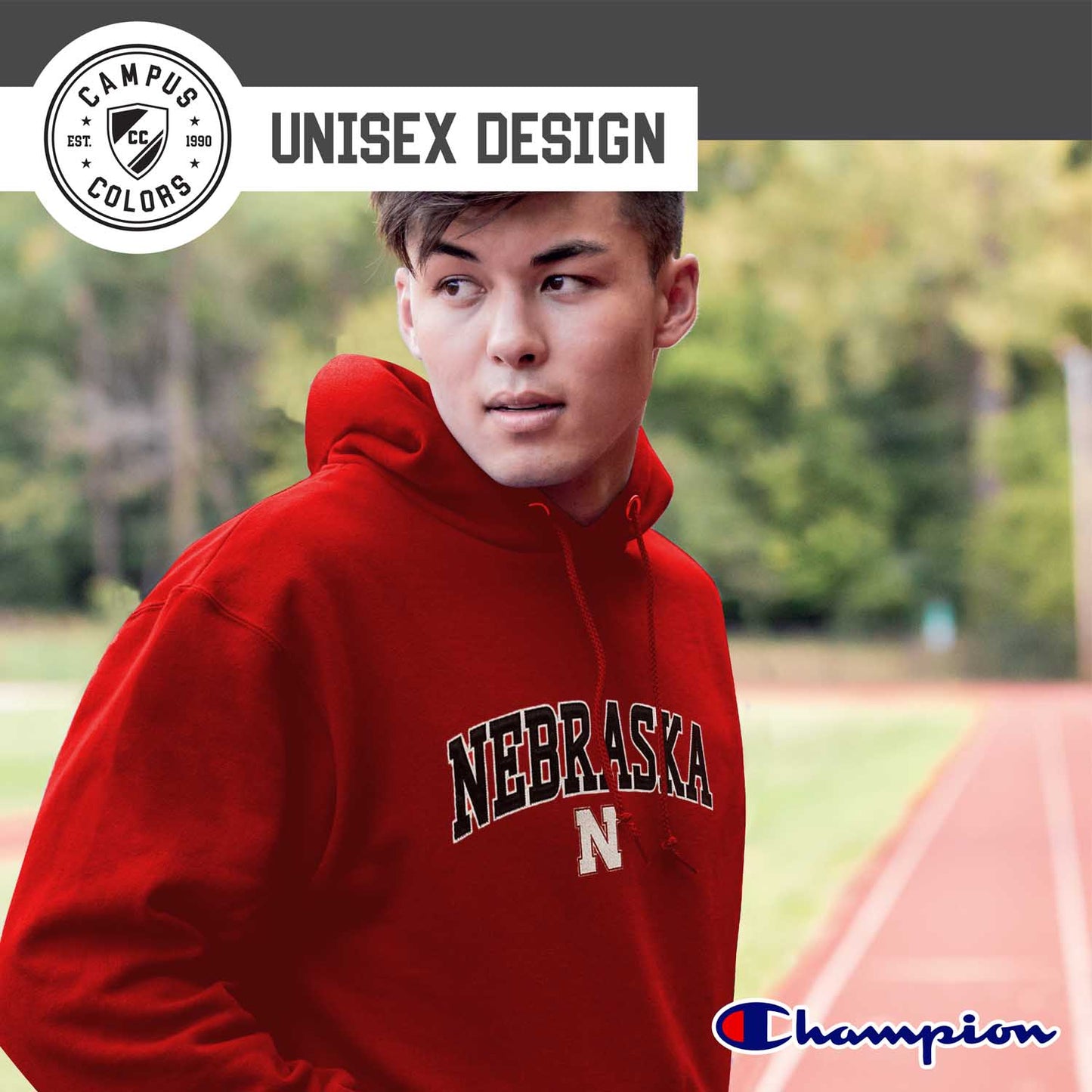 Nebraska Cornhuskers Champion Adult Tackle Twill Hooded Sweatshirt - Red