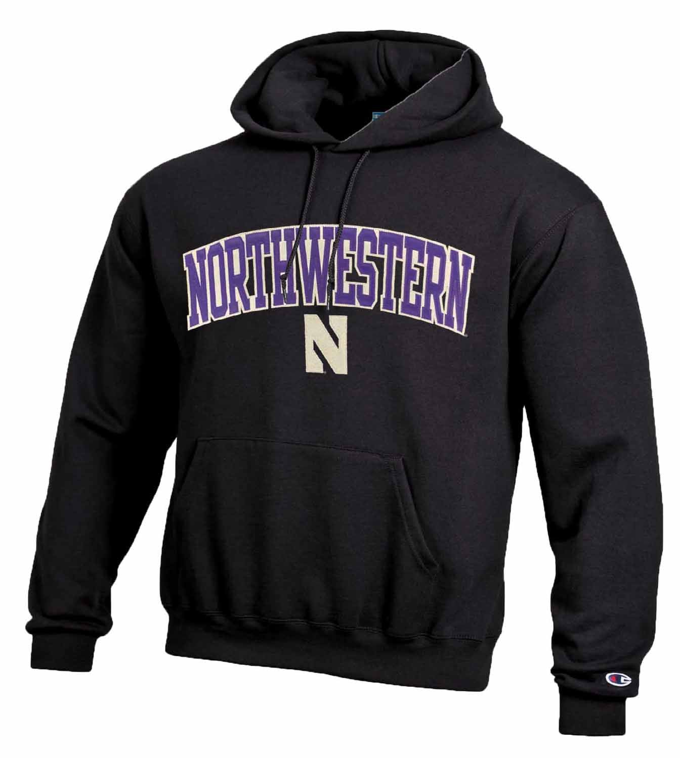 Northwestern Wildcats Champion Adult Tackle Twill Hooded Sweatshirt - Black
