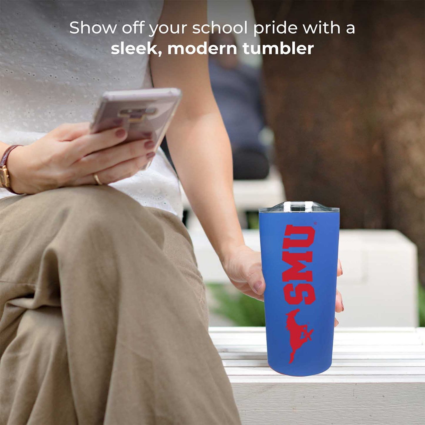 SMU Mustangs NCAA Stainless Steel Tumbler perfect for Gameday - Royal