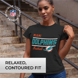 Miami Dolphins NFL Womens Plus Size Relaxed Fit T-Shirt - Black