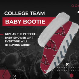 Arkansas Razorbacks College Baby Booties Infant Boys Girls Cozy Slipper Socks - Cardinal