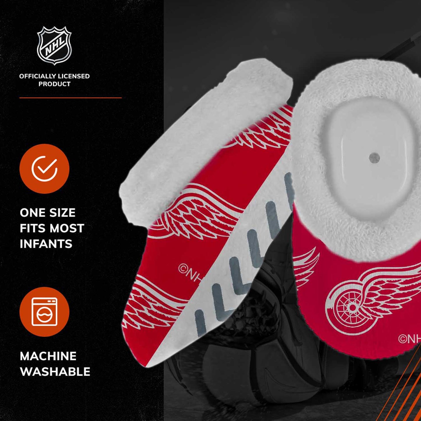 Detroit Red Wings NHL Baby Booties Infant Boys Girls Cozy Slipper Socks - Red