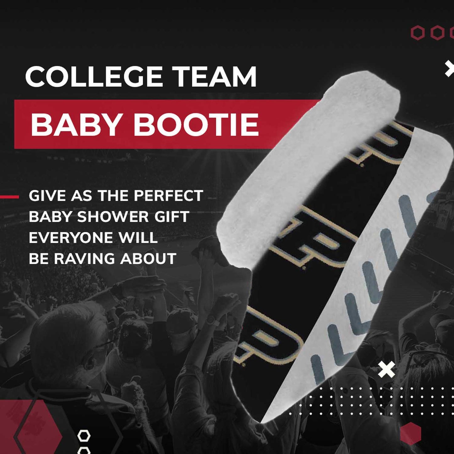 Purdue Boilermakers College Baby Booties Infant Boys Girls Cozy Slipper Socks - Black