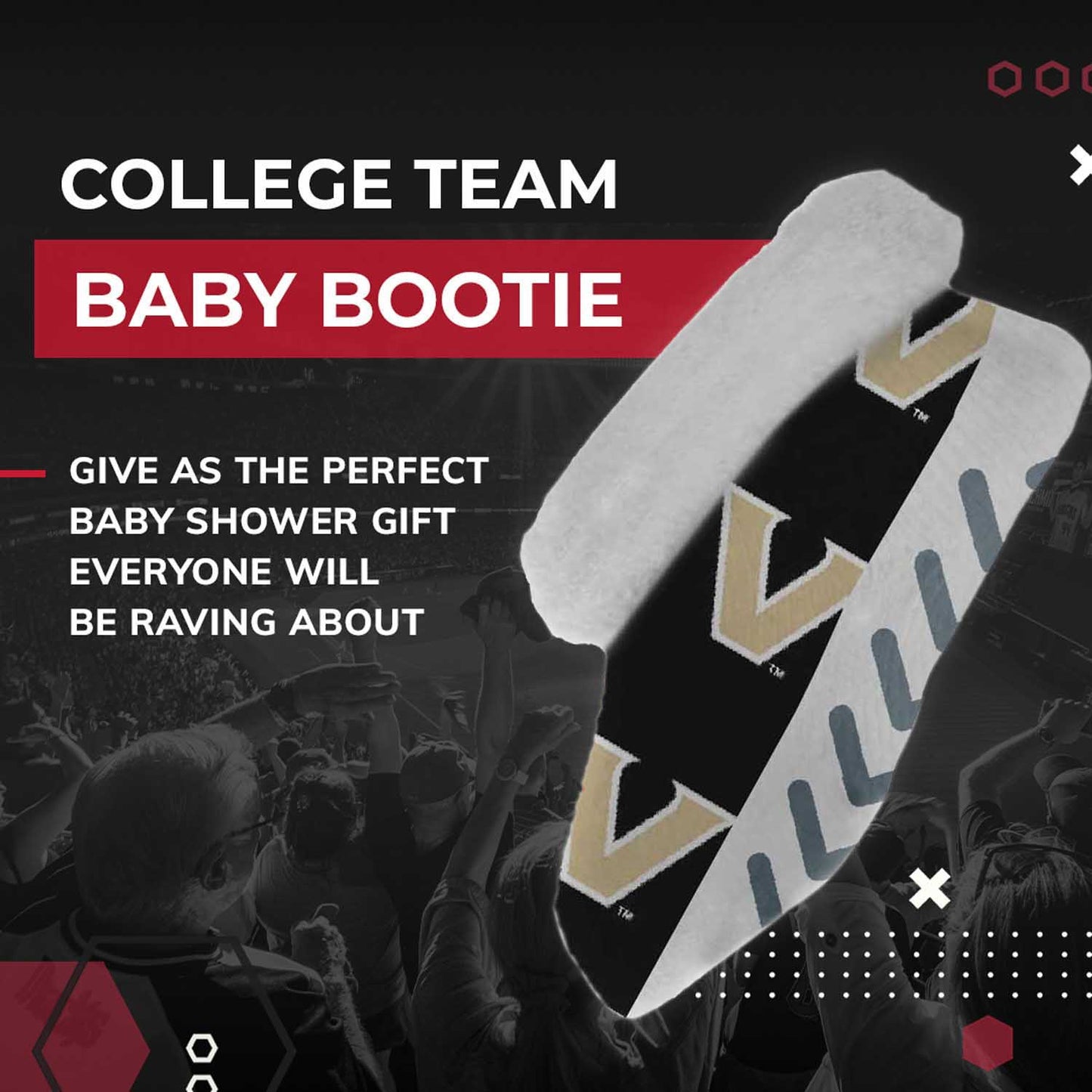 Vanderbilt Commodores College Baby Booties Infant Boys Girls Cozy Slipper Socks - Black