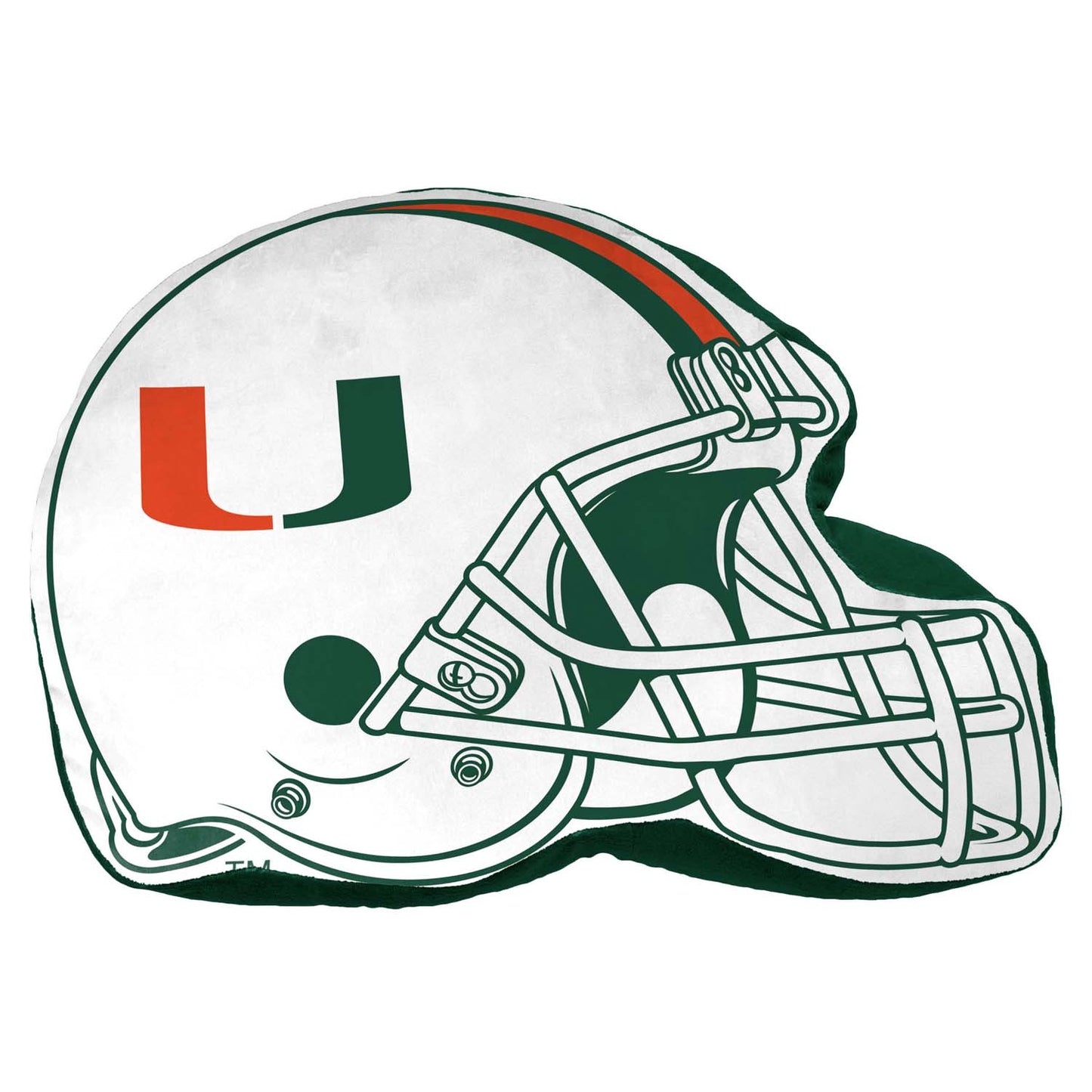 Miami Hurricanes NCAA Helmet Super Soft Football Pillow - White