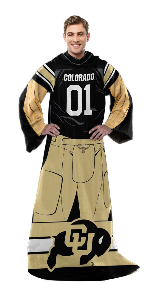 Colorado Buffaloes NCAA Team Wearable Blanket with Sleeves - Black