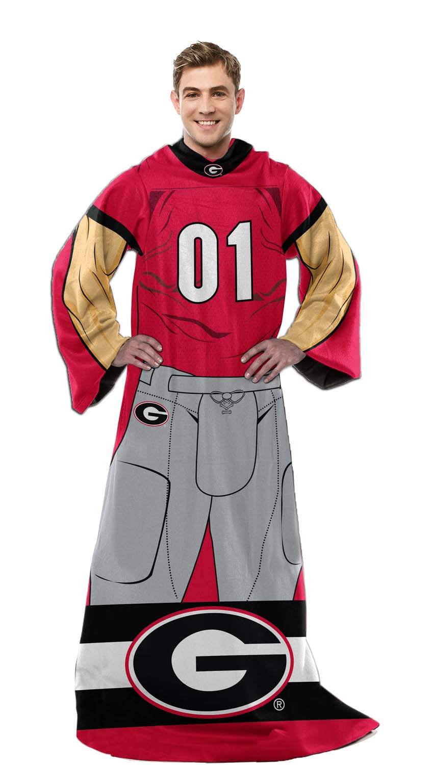 Georgia Bulldogs NCAA Team Wearable Blanket with Sleeves - Red