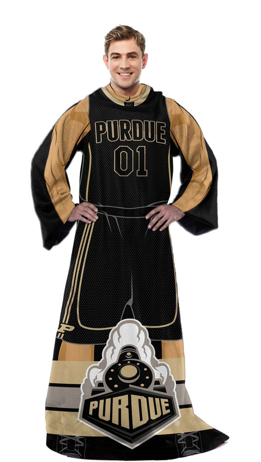 Purdue Boilermakers NCAA Team Wearable Blanket with Sleeves - Black