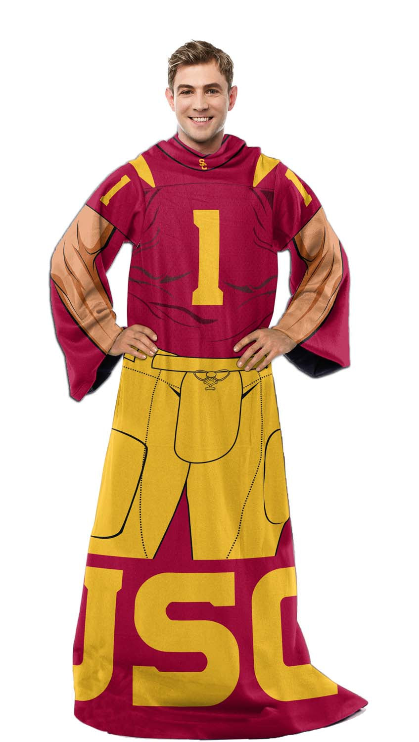 USC Trojans NCAA Team Wearable Blanket with Sleeves - Red