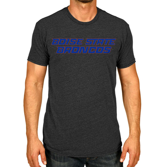 Boise State Broncos Campus Colors NCAA Adult Cotton Blend Charcoal Tagless T-Shirt - Charcoal