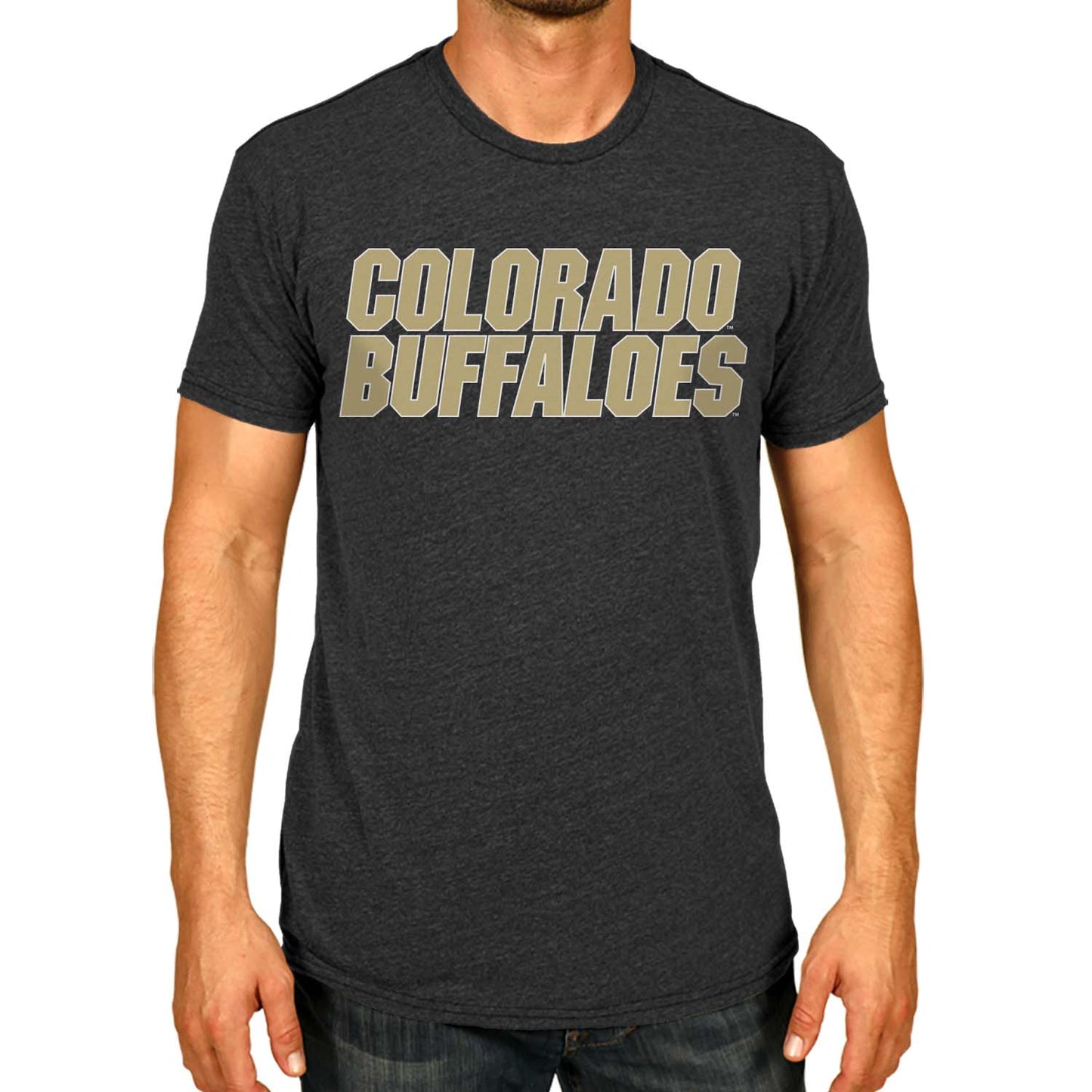 Colorado Buffaloes Campus Colors NCAA Adult Cotton Blend Charcoal Tagless T-Shirt - Charcoal