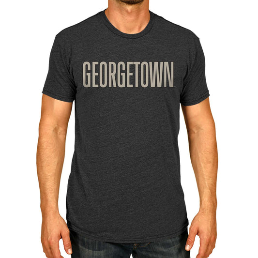 Georgetown Hoyas Campus Colors NCAA Adult Cotton Blend Charcoal Tagless T-Shirt - Charcoal