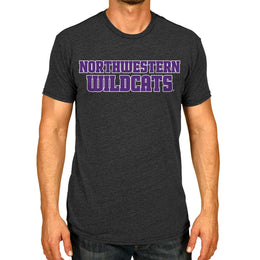 Northwestern Wildcats Campus Colors NCAA Adult Cotton Blend Charcoal Tagless T-Shirt - Charcoal
