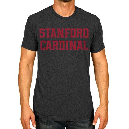 Stanford Cardinal Campus Colors NCAA Adult Cotton Blend Charcoal Tagless T-Shirt - Charcoal