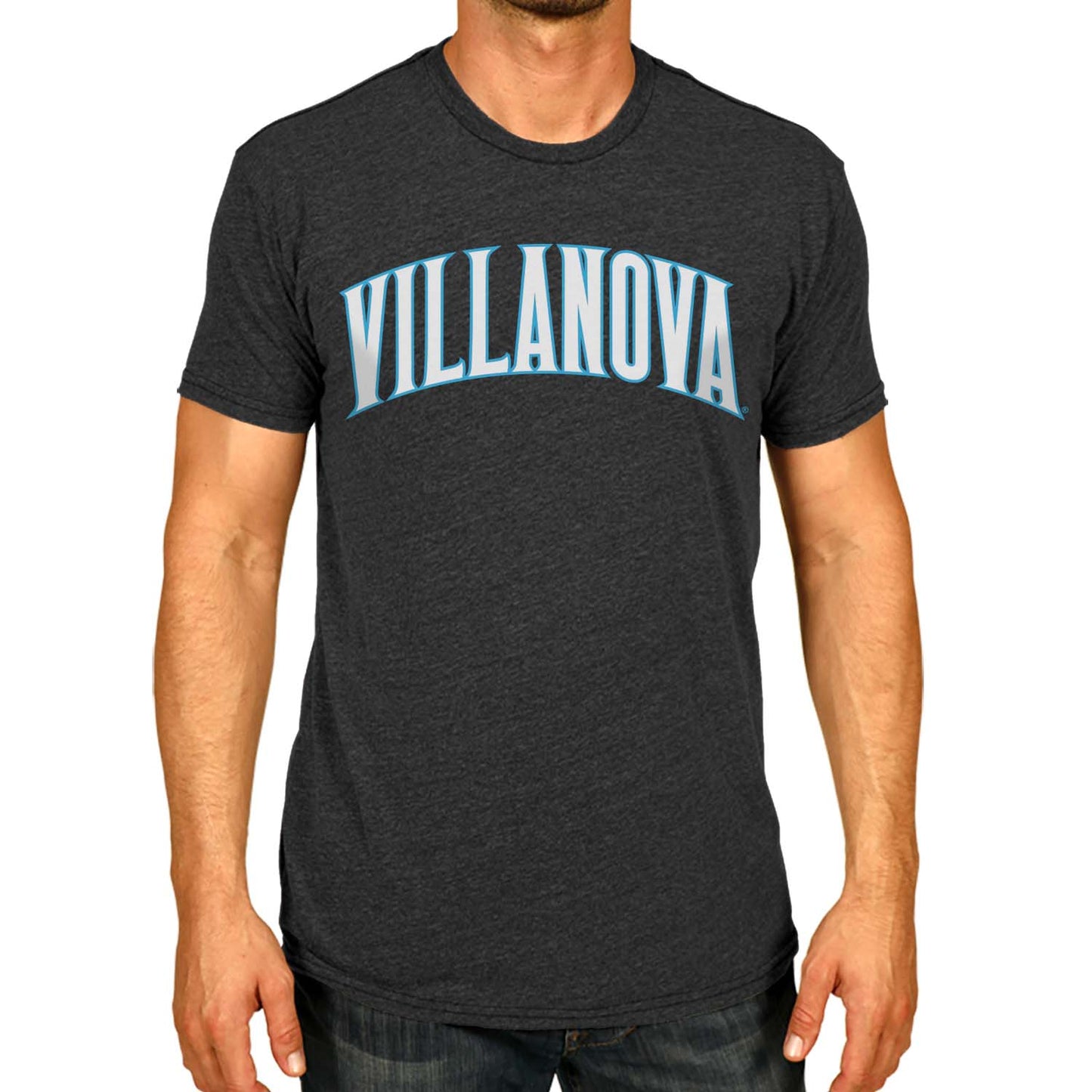 Villanova Wildcats Campus Colors NCAA Adult Cotton Blend Charcoal Tagless T-Shirt - Charcoal