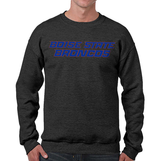 Boise State Broncos NCAA Adult Charcoal Crewneck Fleece Sweatshirt - Charcoal