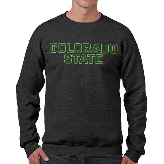 Colorado State Rams NCAA Adult Charcoal Crewneck Fleece Sweatshirt - Charcoal