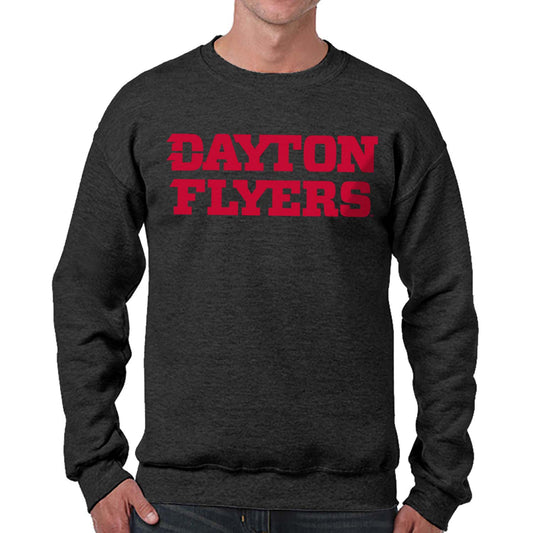 Dayton Flyers NCAA Adult Charcoal Crewneck Fleece Sweatshirt - Charcoal