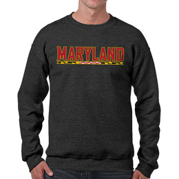 Maryland Terrapins NCAA Adult Charcoal Crewneck Fleece Sweatshirt - Charcoal