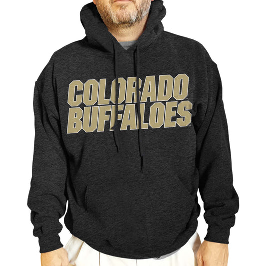 Colorado Buffaloes NCAA Adult Cotton Blend Charcoal Hooded Sweatshirt - Charcoal