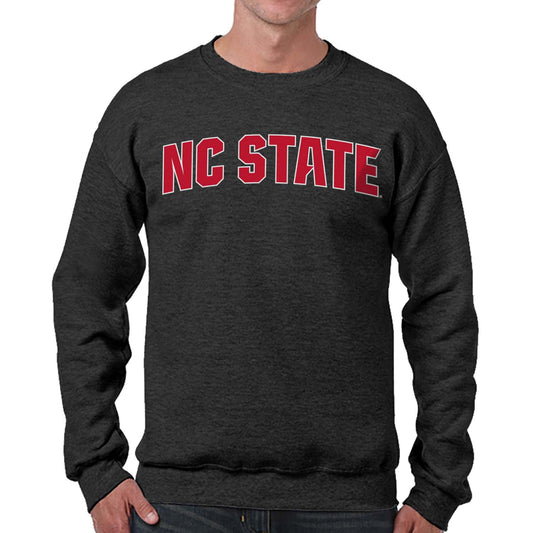 NC State Wolfpack NCAA Adult Charcoal Crewneck Fleece Sweatshirt - Charcoal