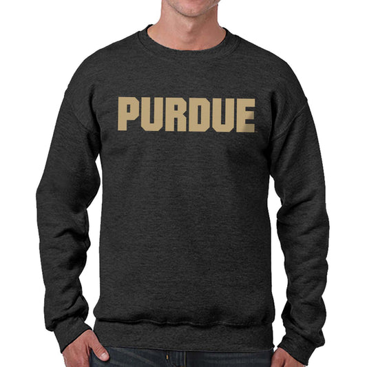 Purdue Boilermakers NCAA Adult Charcoal Crewneck Fleece Sweatshirt - Charcoal