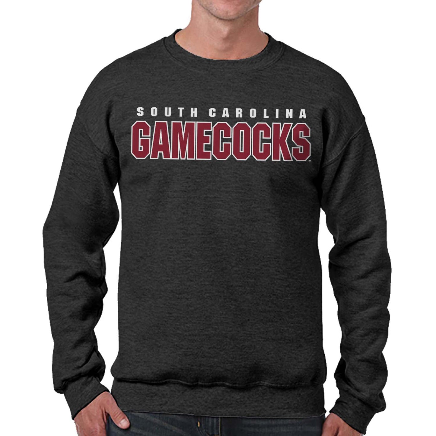 South Carolina Gamecocks NCAA Adult Charcoal Crewneck Fleece Sweatshirt - Charcoal