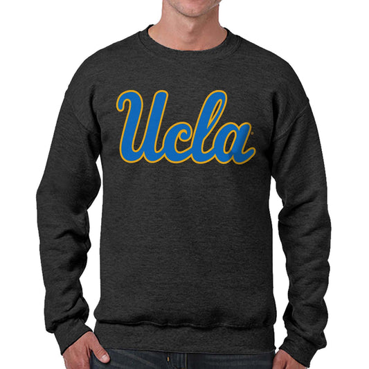 UCLA Bruins NCAA Adult Charcoal Crewneck Fleece Sweatshirt - Charcoal