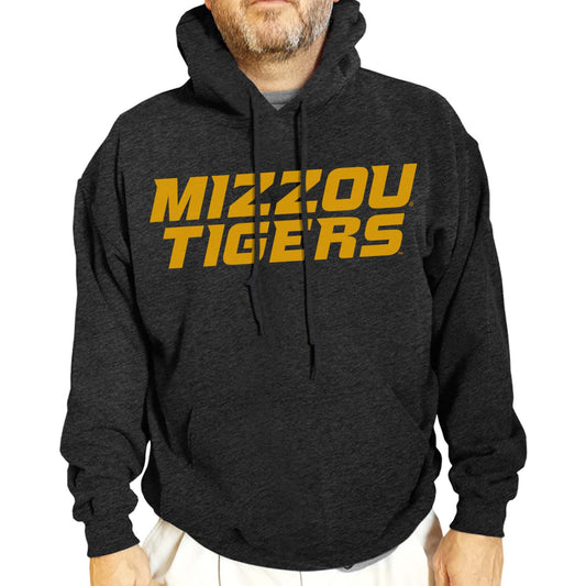 Missouri Tigers NCAA Adult Cotton Blend Charcoal Hooded Sweatshirt - Charcoal