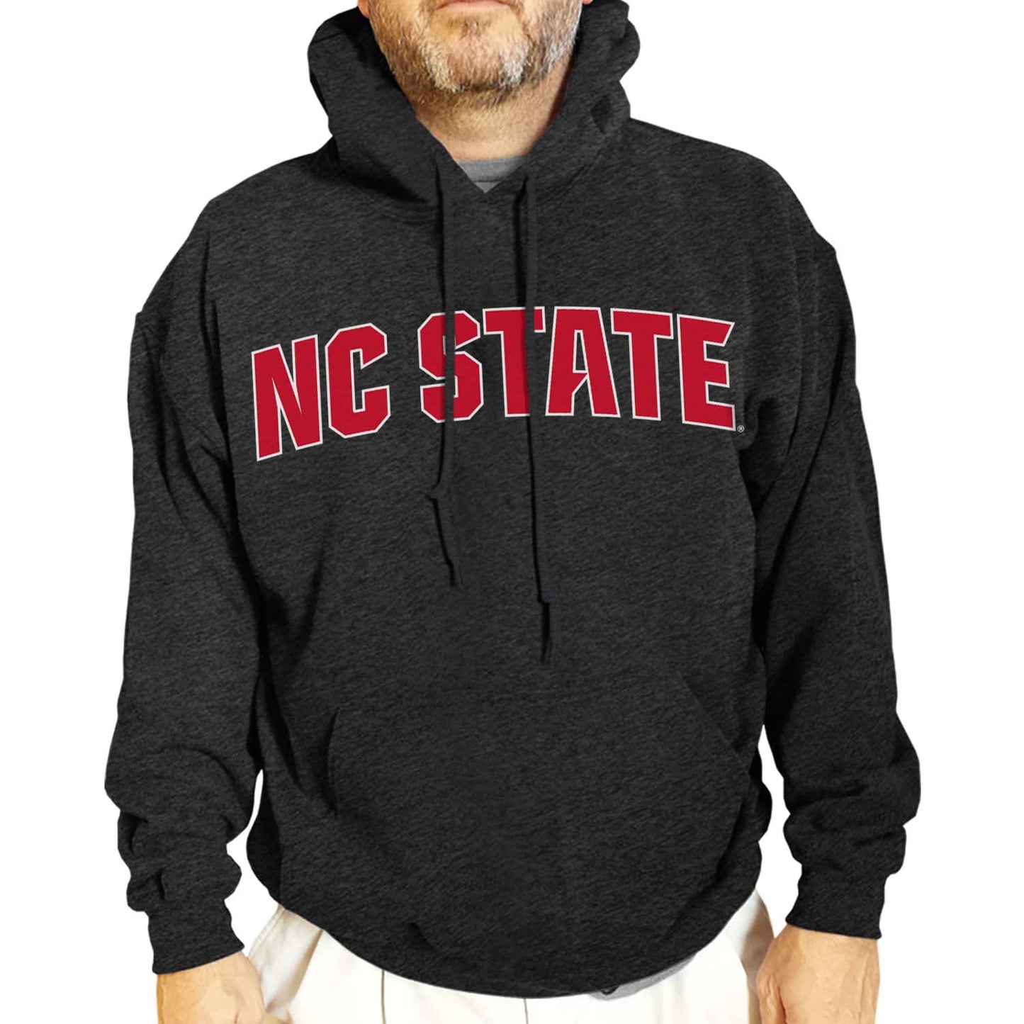 NC State Wolfpack NCAA Adult Cotton Blend Charcoal Hooded Sweatshirt - Charcoal