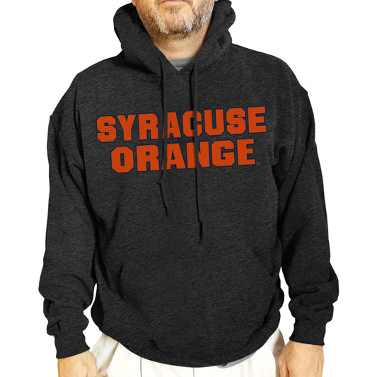 Syracuse Orange NCAA Adult Cotton Blend Charcoal Hooded Sweatshirt - Charcoal