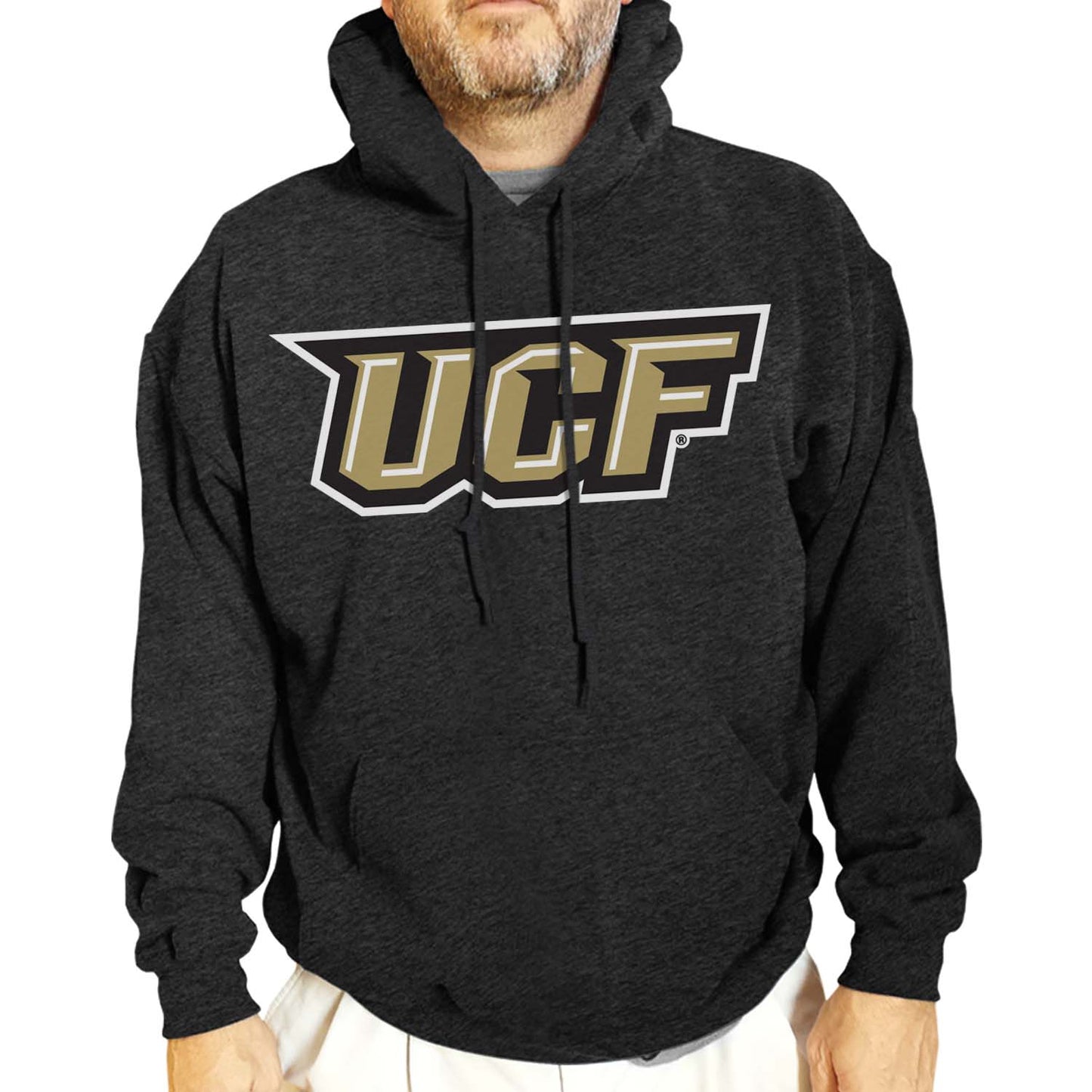 Central Florida Knights NCAA Adult Cotton Blend Charcoal Hooded Sweatshirt - Charcoal