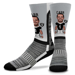 Las Vegas Raiders FBF NFL Adult V Curve MVP Player Crew Socks - Sport Gray #4