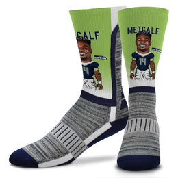 Seattle Seahawks FBF NFL Adult V Curve MVP Player Crew Socks - Lime Green #14