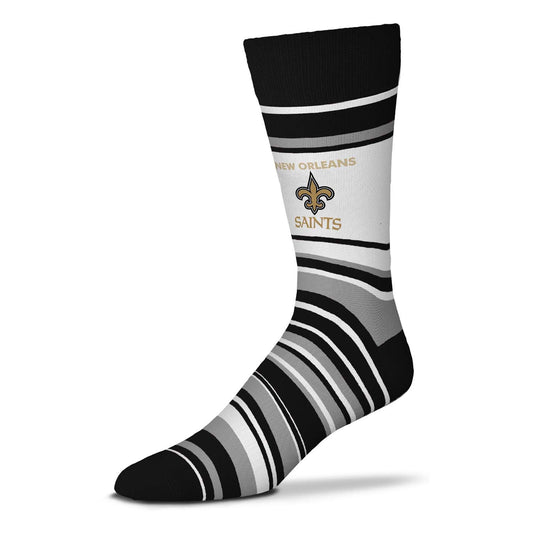 New Orleans Saints NFL Adult Striped Dress Socks - Black