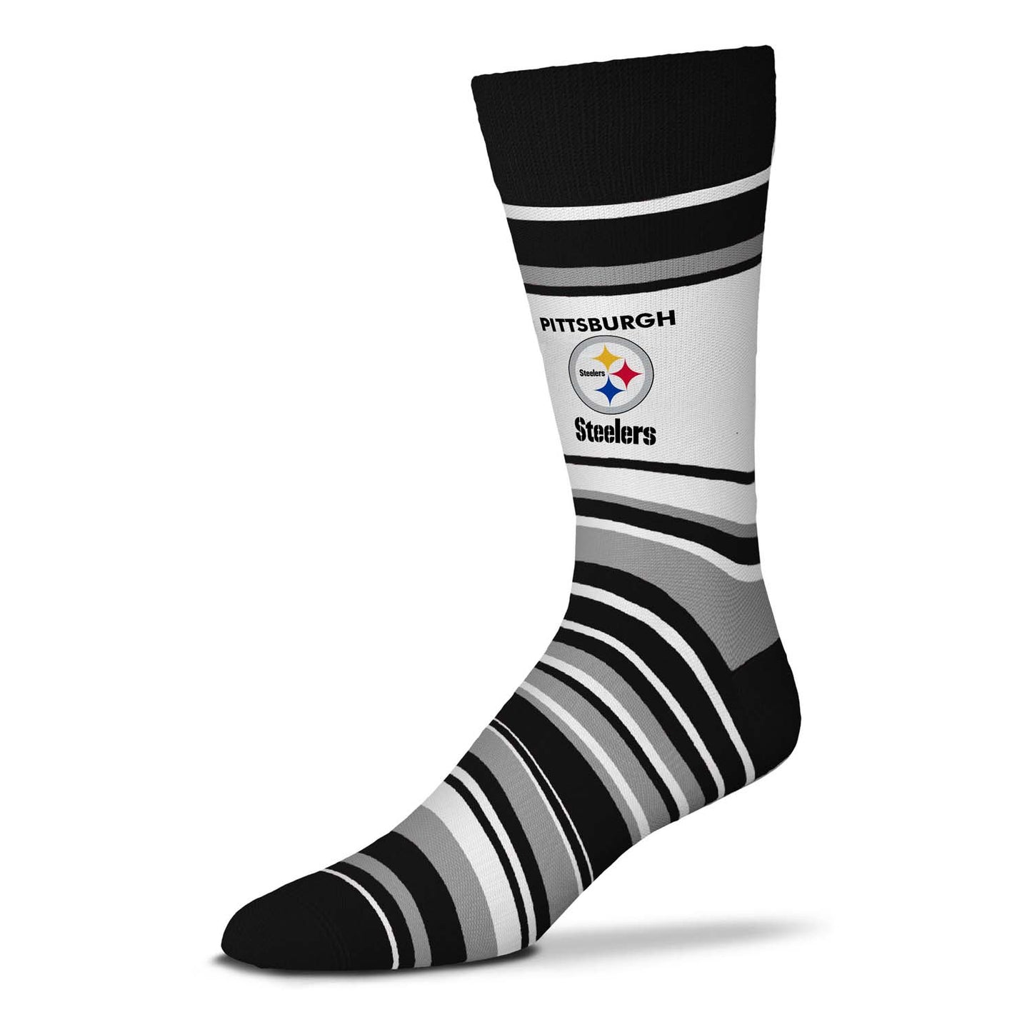 Pittsburgh Steelers NFL Adult Striped Dress Socks - Black