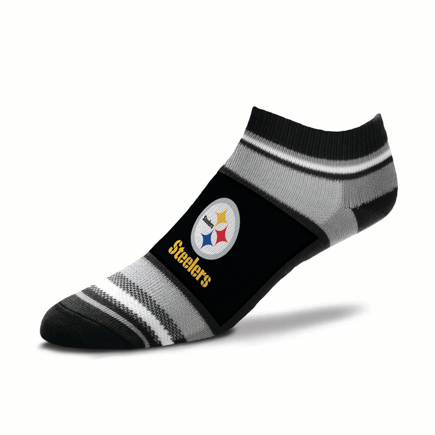 Pittsburgh Steelers Adult Marquis Addition No Show Socks - Black