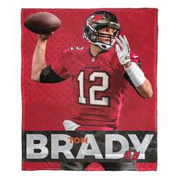 Tampa Bay Buccaneers NFL Hi-Def Tom Brady Silk Blanket - Cardinal #12